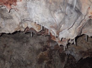 Stalactites in a Doward mine.