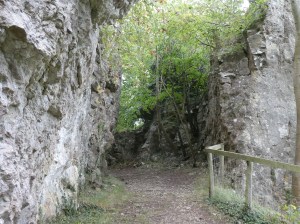 Carriageway cut through.